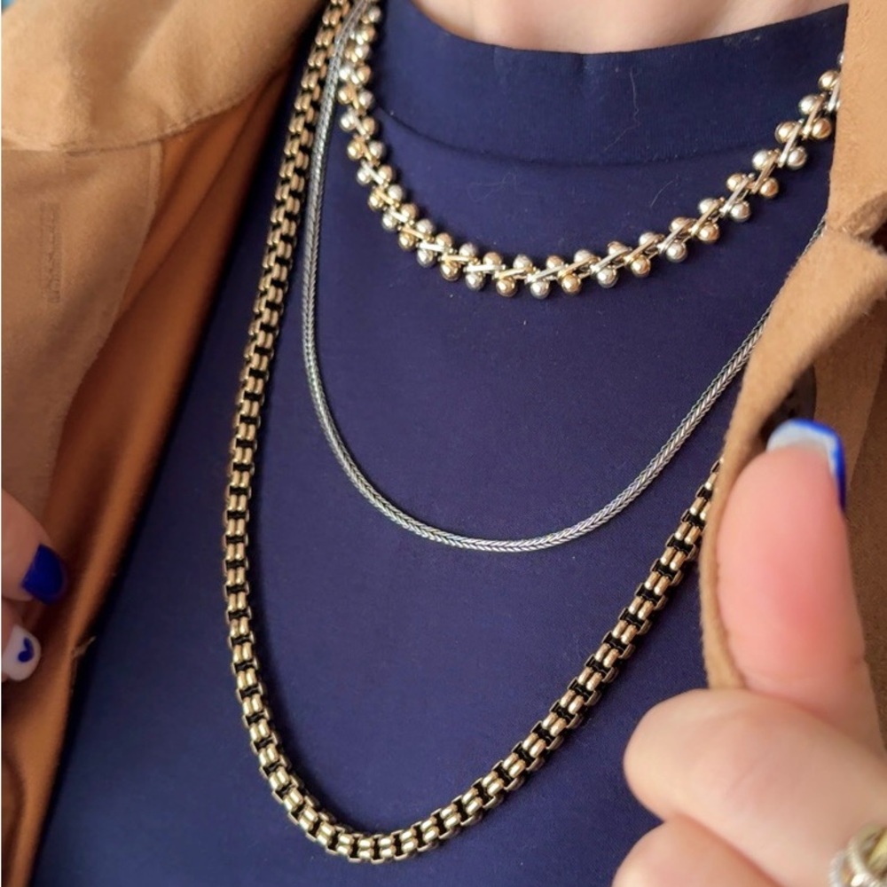 ZARA STYLE 3-PACK OF COMBINED CHAIN NECKLACES